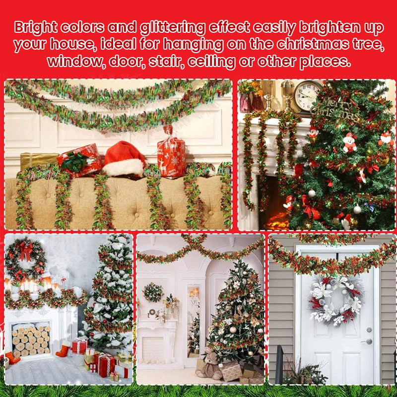 🎁🎄Christmas Tinsel Garland with LED Lights