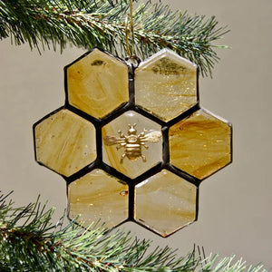 Stained Glass Bee Ornament or Sun Catcher