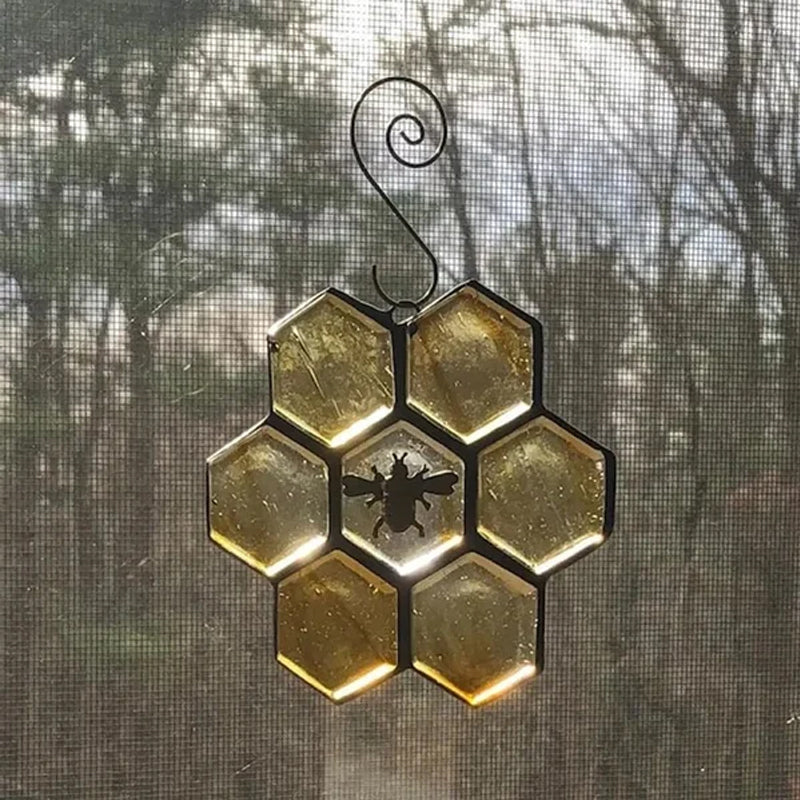 Stained Glass Bee Ornament or Sun Catcher