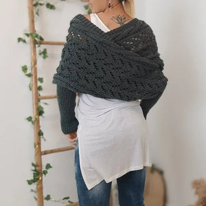 Knitted Cable Wrap For Women