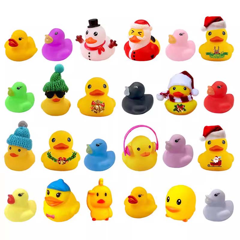 24 Pcs Christmas Rubber Ducks Advent Calendar