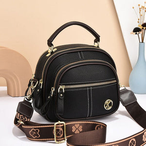 Adjustable Wide Shoulder Strap Leather Bag