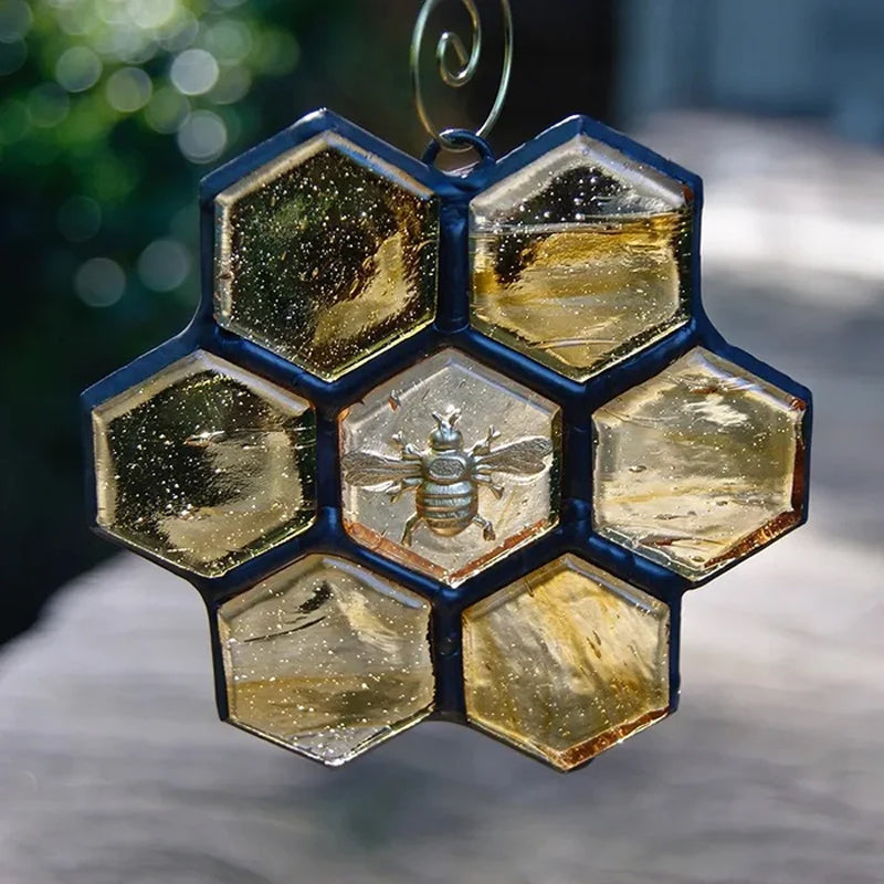 Stained Glass Bee Ornament or Sun Catcher