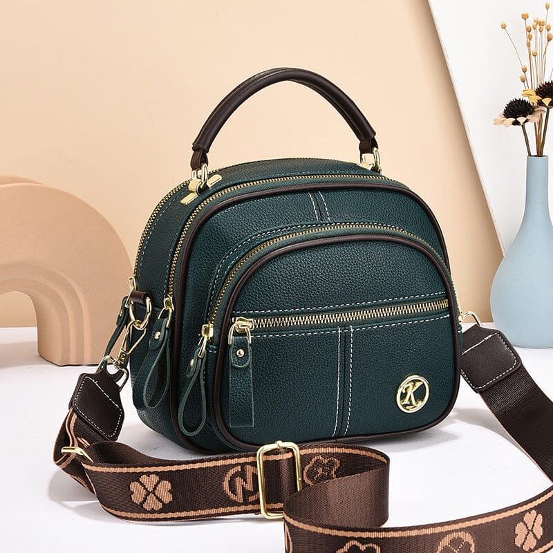 Adjustable Wide Shoulder Strap Leather Bag