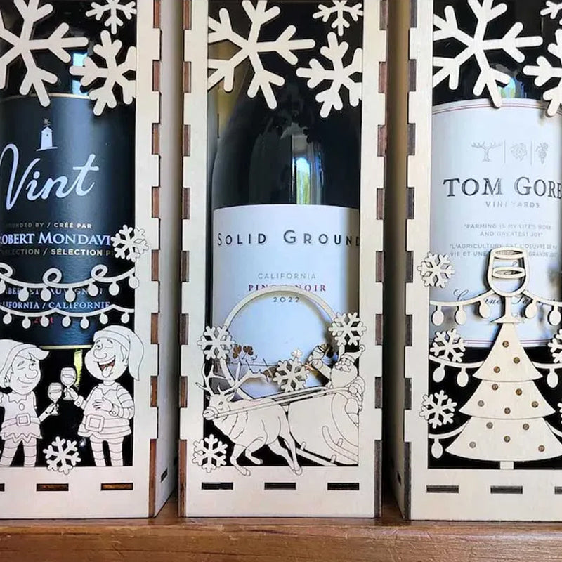 Christmas Funny Wooden Wine Box