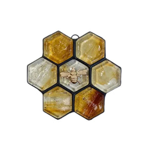 Stained Glass Bee Ornament or Sun Catcher