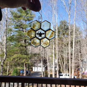 Stained Glass Bee Ornament or Sun Catcher