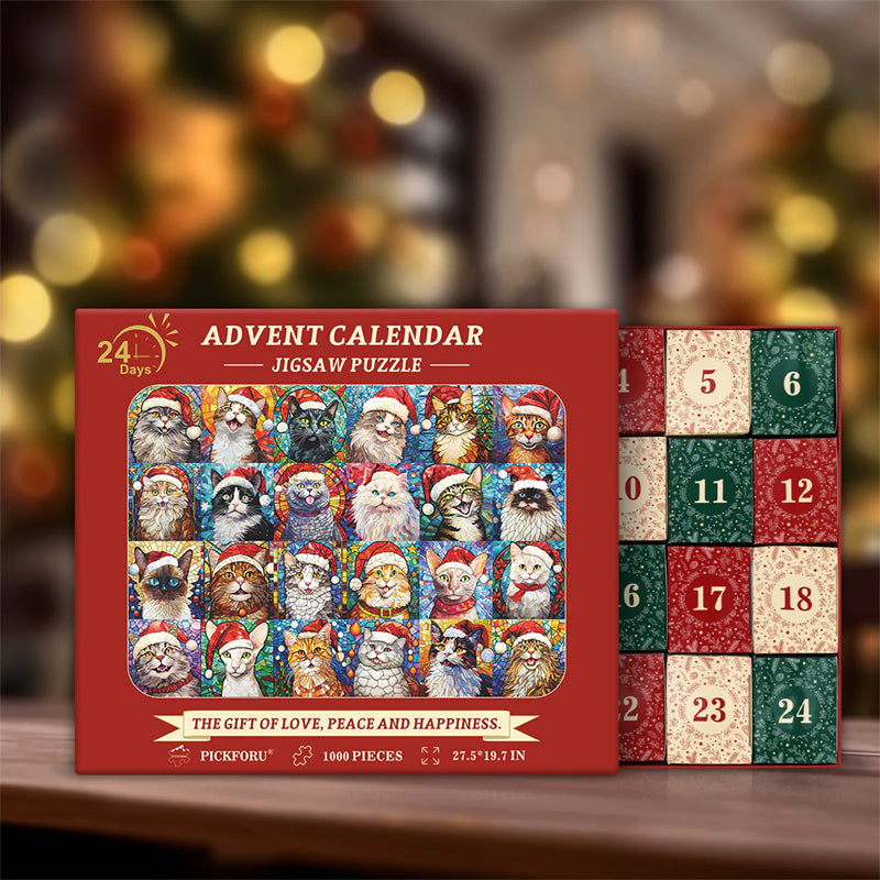 Happy Christmas Cats Advent Calendar Jigsaw Puzzle