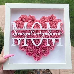 Personalized Mom Flower Shadow Box