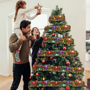 🎁🎄Christmas Tinsel Garland with LED Lights