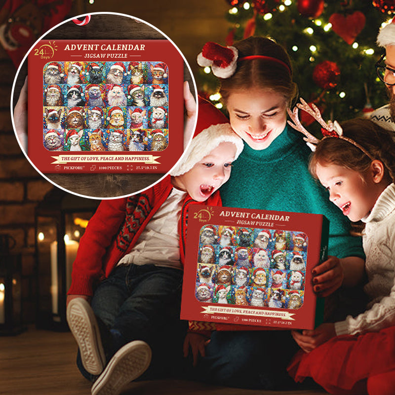 Happy Christmas Cats Advent Calendar Jigsaw Puzzle