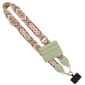 Phone Strap with Zippered Pouch