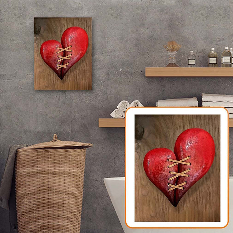 Hand Carved Wood Heart Hanging Wall Decoration