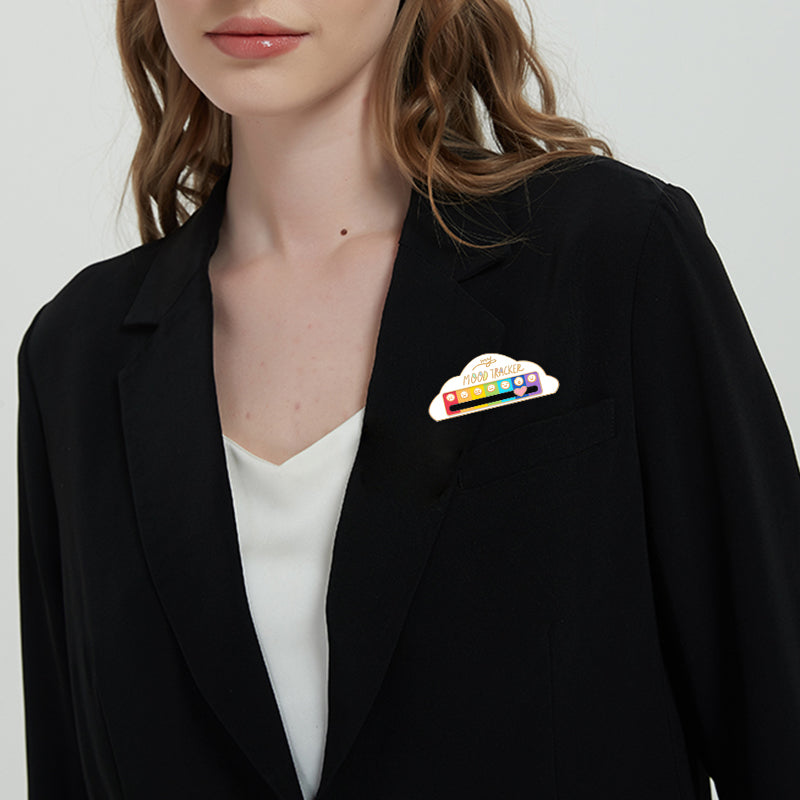 Mood tracker cloud brooch