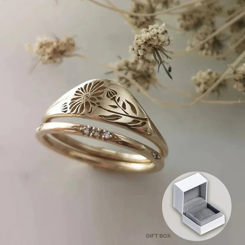 Unique Gold Lavender Ring