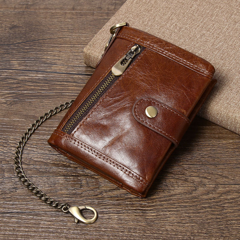 RFID Anti-theft Classic Wallet With Chain