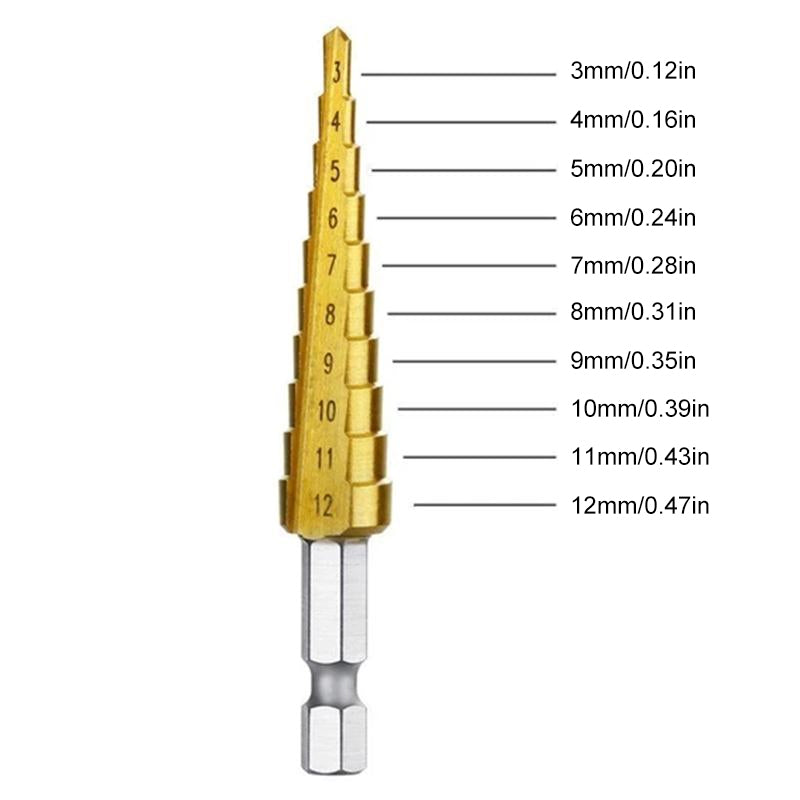 6-Piece Set Of high-Speed Titanium Steel Drill Bits