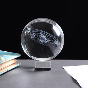 3D Inner Carved Solar System Crystal Ball