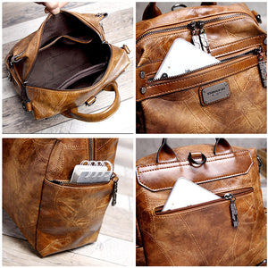 Oil Waxed Leather Backpack