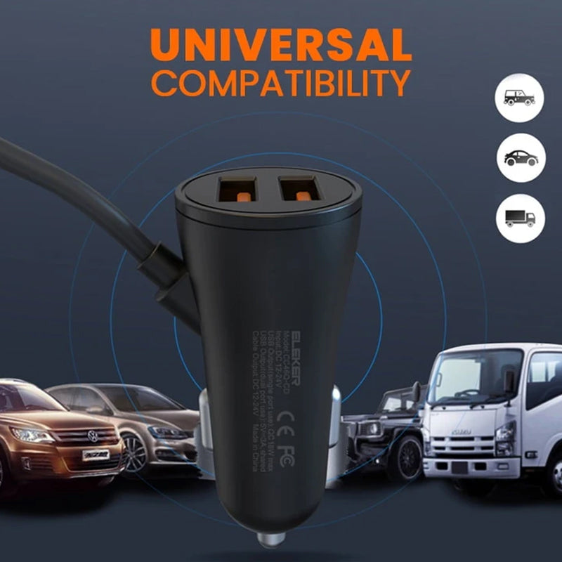 4 in 1 Car Rear Seat Charger