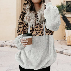 Leopard Print Pullover Sweatshirt