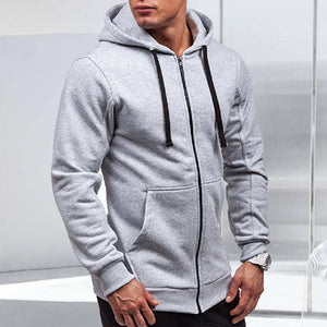 Zip Solid Hoodie