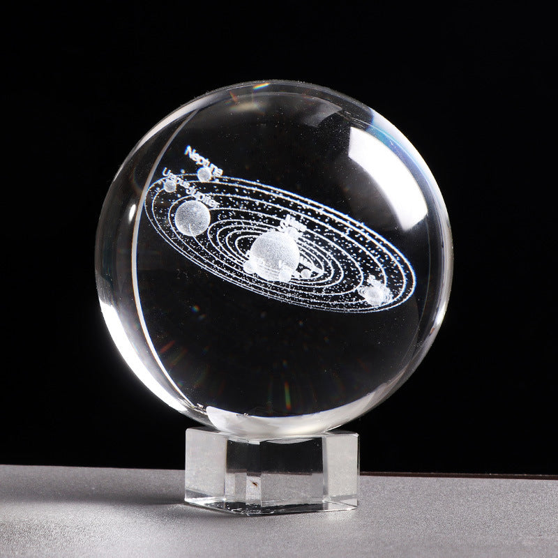 3D Inner Carved Solar System Crystal Ball