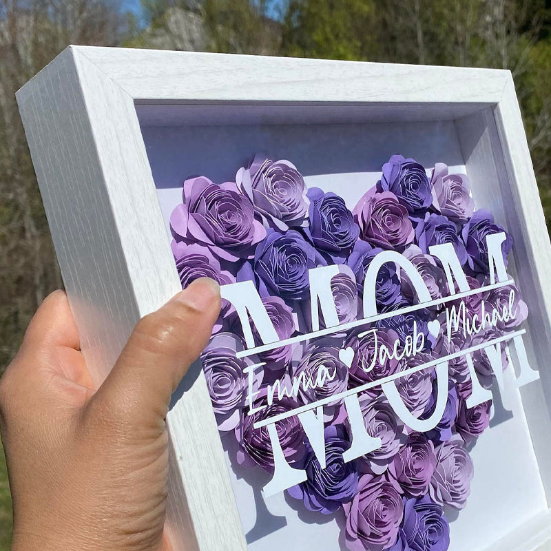 Personalized Mom Flower Shadow Box