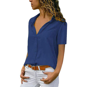 Ladies Casual Chiffon Solid T-Shirt