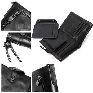 RFID Anti-theft Classic Wallet With Chain