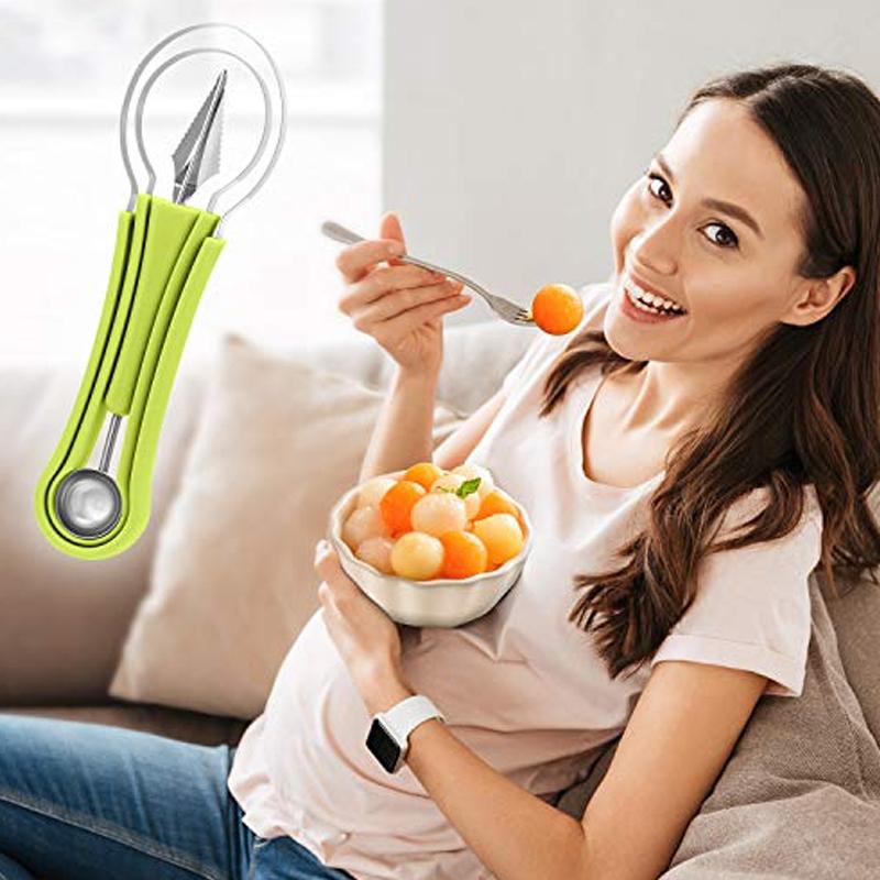 4 In 1 Stainless Steel Fruit Melon Baller Scooper Set