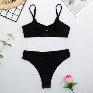 2020 New top sexy solid swimwear push up bikini