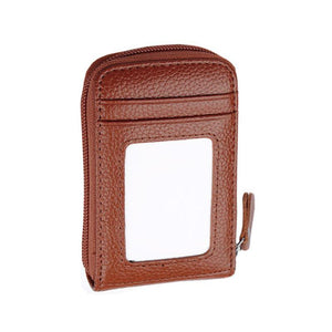 RFID Anti-theft Brushed Leather Organ Card Holder