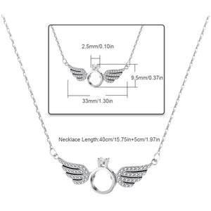 Shiny Necklace with Angel Wings