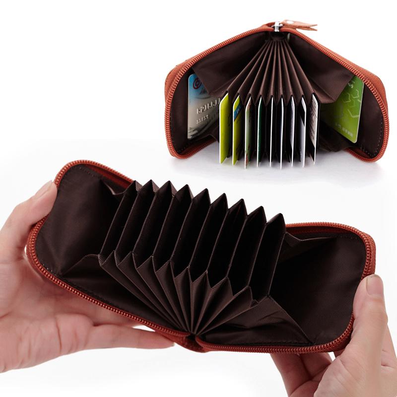 RFID Anti-theft Brushed Leather Organ Card Holder