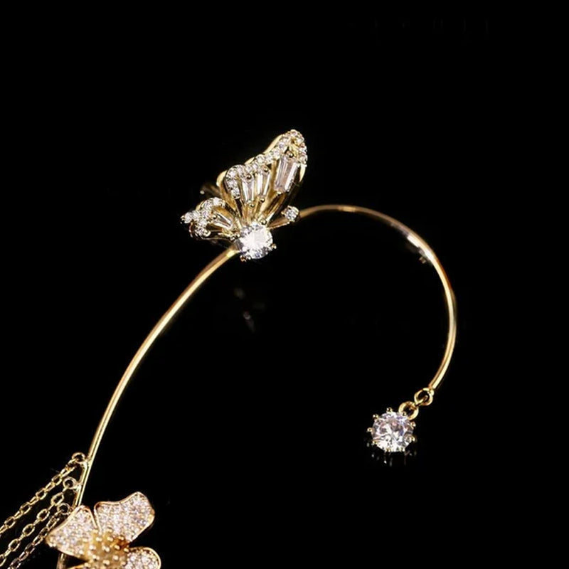 Butterfly Tassel Style Zircon Earrings