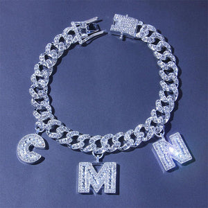 Hip Hop Initial Letters Pendant Anklets