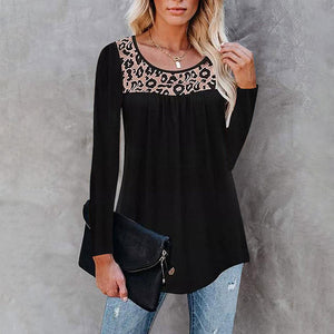 Leopard-print Panelled Oversized T-shirt