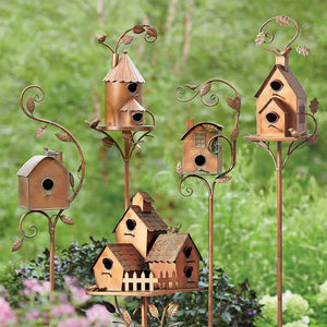 Birdhouse Garden Stakes