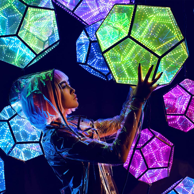 Infinite Dodecahedron Color Art Light