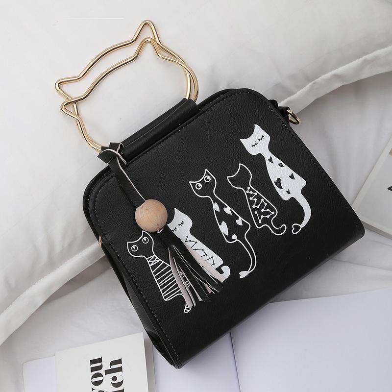 Printed kitten handbag