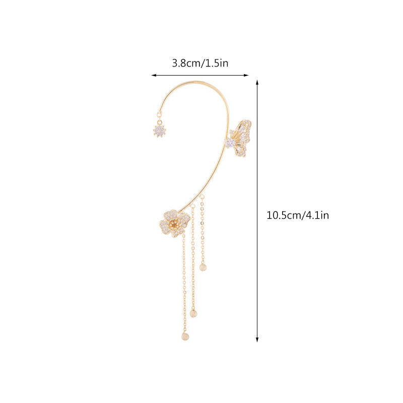 Butterfly Tassel Style Zircon Earrings