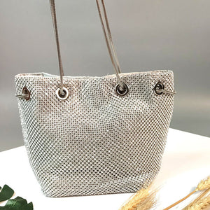 Elegant Bejeweled Rhinestone Bucket Bag