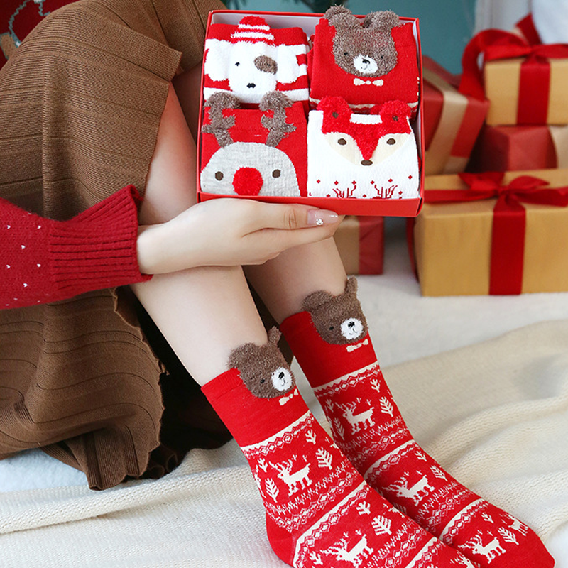 Cartoon Socks Christmas Boxed