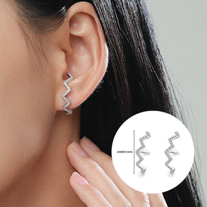 Geometric Z Wave Stud Earrings