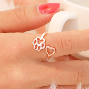 Cutout Heart Dog Paw Ring