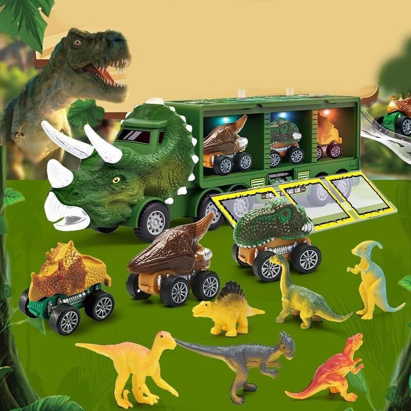 Dinosaur transport toy car with its own music and lights