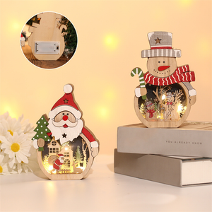 LED Chirstmas Wooden Ornaments Lighting