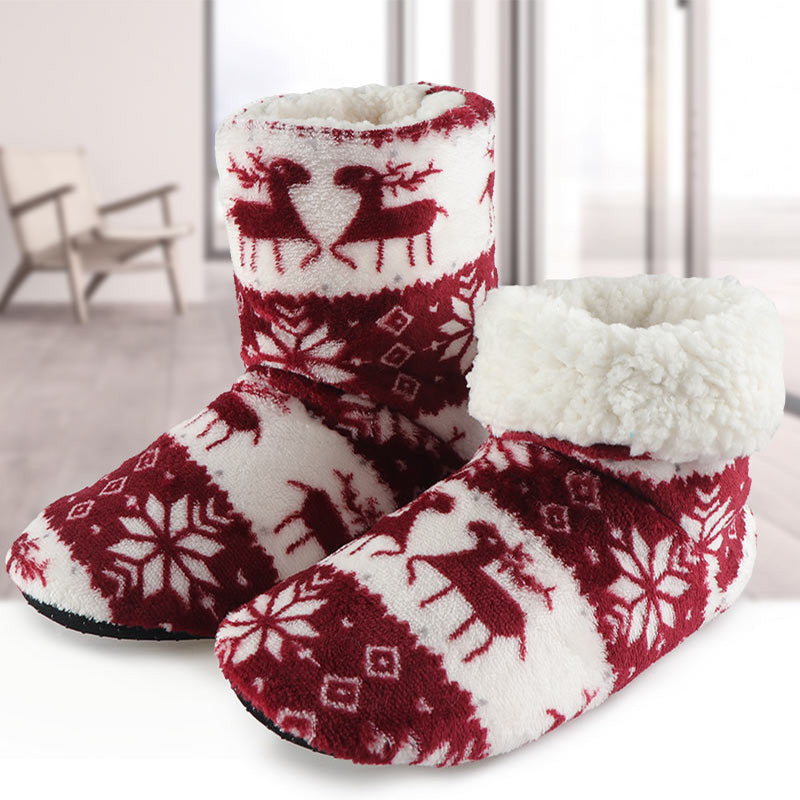 Christmas Fleece Indoor Boots