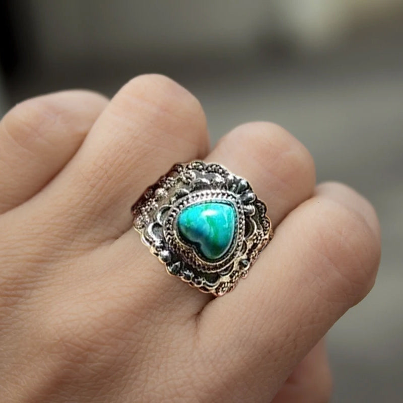 Silver Love Turquoise Ring